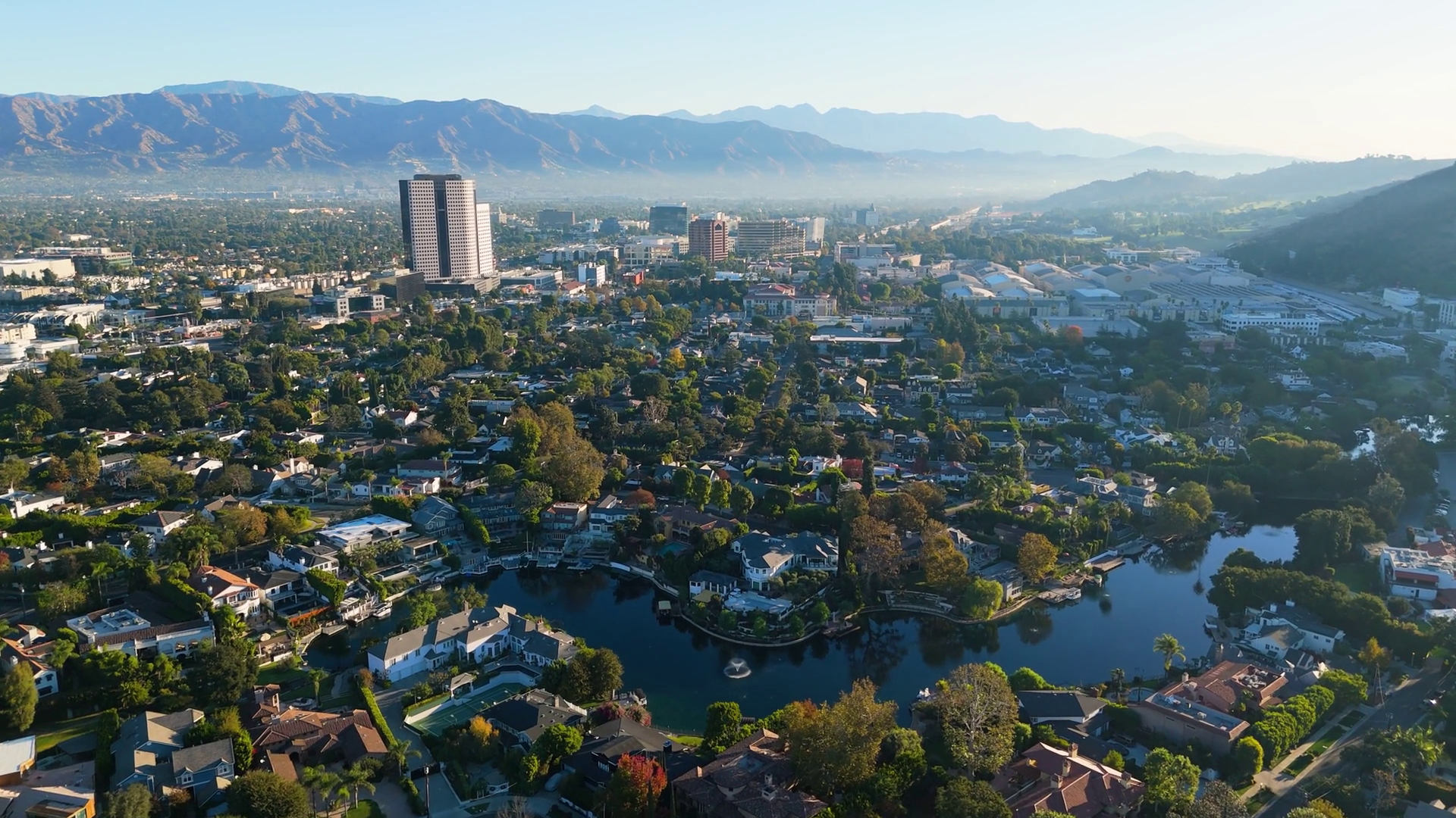 Aerial view of Burbank, California